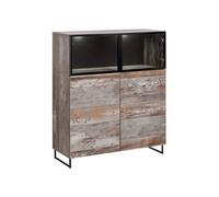 Arte Plank 100Cm Canyon Manor Oak Display Cabinet - Industrial Led Showcase With Hidden Storage