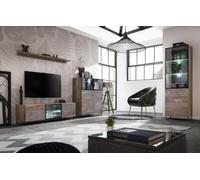 Arte Plank Living Room Set: Sophisticated Storage Solution - W2100mm X H1940mm X D450mm In Canyon Manor Wood