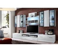 Arte Quadro Entertainment Unit For Tvs Up To 49" - Sleek All-White Gloss - W3000mm X H1900mm X D450mm