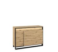 Arte Quant 08 Sideboard Cabinet - Stylish Oak Artisan & Black Furniture With Drawers An Led Lighting