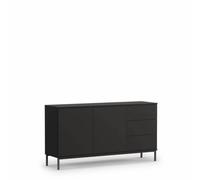 Arte Querty 01 Sideboard Cabinet In Black Matt - Modern Elegance With Ample Storage - W1500mm X H800mm X D410mm