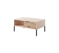 Arte Rave Contemporary Coffee Table 2 Drawers Beige & Oak Viking Effect (H)450mm (W)970mm (D)600mm