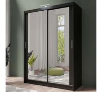 Arte Refined Black Matt 160Cm Sliding Wardrobe - Sl esign With Ample Storage