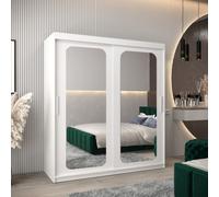 Arte Refresh Your Room With The White Uppsala T3 - Bright, Mirrored Wardrobe For Modern Minimalism