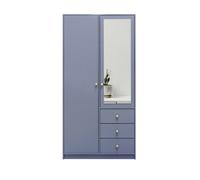 Arte Refreshing Light Blue Siena Ii D2 Wardrobe 100Cm - Bright Storage With Mirror Accent