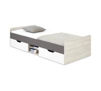 Arte Remo Rm16 Left Hand Small Double Storage Bed Frame 120 X 200Cm Wilton Oak White And Anthracite