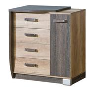 Arte Romero R14 Highboard Cabinet Left - Vintage Charm In Oak Canyon, H870mm W800mm D460mm