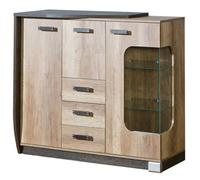 Arte Romero R7 Display Cabinet Left - Modern Storage In Oak Canyon, H1140mm W1300mm D320mm