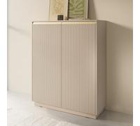 Arte Royal 104Cm Beige Highboard Cabinet - Warm Elegance For Effortless Display