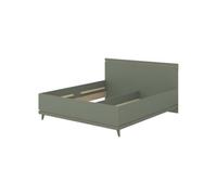 Arte Scandi Green & Oak Eu Super King Bed Frame - Stylish Wooden Bed With Slats, 180X200Cm Mattress W185 X H100 X D207Cm