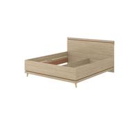 Arte Scandi Oak Oiled & Brick Eu Super King Bed Frame - Elegant 180X200Cm Wooden Bed With Slats W185 X H100 X D207Cm
