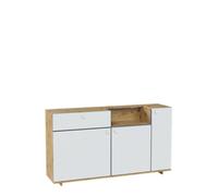Arte Scandinavian Oak Artisan Display Cabinet With Drawer & Shelves - Spacious & Stylish (H)910mm X (W)1600mm X (D)400mm, Modern Charm