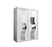 Arte Seville Mirrored Sliding Door Wardrobe With Shelves And Hanging Rails In White (H)2000mm (W)1500mm (D)620mm