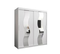 Arte Seville Mirrored Sliding Door Wardrobe With Shelves And Hanging Rails In White (H)2000mm (W)1800mm (D)620mm