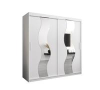 Arte Seville Mirrored Sliding Door Wardrobe With Shelves And Hanging Rails In White (H)2000mm (W)2000mm (D)620mm