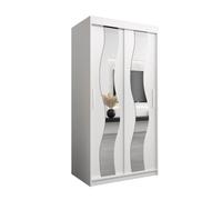 Arte Seville Sliding Door Wardrobe With Mirrored Doors And Spacious Shelves In White (H)2000mm (W)1000mm (D)620mm