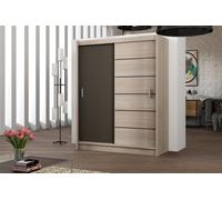 Arte Sewille 203Cm Sliding Door Wardrobe - Warm Sonoma Oak & Bold Lava Contrast