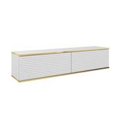 Arte Sleek Moro Floating Tv Cabinet H300mm W1350mm D320mm - Pristine White With Push-To-Open Doors