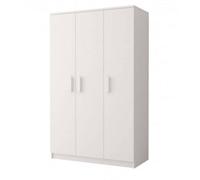 Arte Smyk 19 Elegant White Hinged Wardrobe 1200mm H1930mm D500mm With White Handles - Spacious Storage Solution