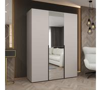 Arte Soft Cashmere Hinged Door Wardrobe 150Cm - Calm Storage With A Mirrored Touch