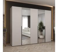 Arte Soothing Cashmere Hinged Door Wardrobe 250Cm - Calm Storage With Mirrored Panels
