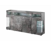 Arte Sophisticated Schiefer India 42 Display Cabinet, 4 Doors (2 Glass), Open & Closed Storage, H920mm W1820mm D390mm
