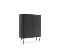 Arte Sophisticated Zova Highboard Cabinet H1290mm W1030mm D390mm In Midnight Black - Chic Storage Marvel