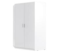 Arte Spacious White Gloss Corner Wardrobe 117Cm - Maximise Storage & Save Floor Space In Any Family Bedroom