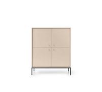 Arte Stylish Mono Highboard Cabinet H1250mm W1040mm D390mm In Beige - Versatile Elegance For Your Home