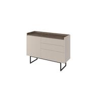 Arte Stylish Sand Beige & Oak Lago 2 Sideboard Cabinet W1180mm H860mm D400mm - Compact Design, Ample Storage