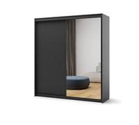Arte Stylish Trend 1 Sliding Door Wardrobe W200Cm X H220Cm X D63Cm In Black - Modern Storage With Elegance