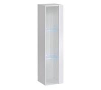 Arte Switch Ww2 White Gloss Hung Display Cabinet 30Cm - Bright Wall-Mounted Showcase With Blue Led Lighting