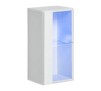 Arte Switch Ww4 White Gloss Display Cabinet 30Cm - Compact Modern Showcase With Blue Led Lighting