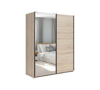 Arte Tetrix Sliding Door Wardrobe 153Cm Sonoma Oak With Mirror