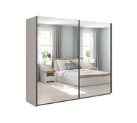 Arte Tetrix Sliding Door Wardrobe 220Cm Sonoma Oak With 2 Mirrored Doors