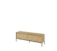 Arte Trend 05 Tv Cabinet In Oak Artisan - Ripple Front Design With Push-To-Open Doors & Cable Management - W1670mm X H560mm X D400mm