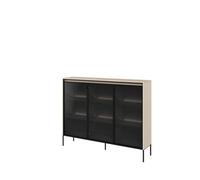 Arte Trend Tr-08 Display Cabinet In Beige - Contemporary Design With Glassed Doors & Push-To-Open - W1500mm X H1180mm X D340mm