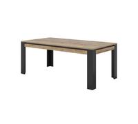 Arte Tudor 94 Dining Table 195Cm - Oak Sandal & Black Modern Dining Table With Industrial Edge For Family Meals And Entertaining