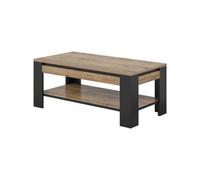 Arte Tudor Coffee Table 120Cm - Oak Sandal & Black Modern With Bold Contrast And Lower Shelf For Stylish Living Room Storage