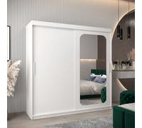 Arte Uppsala T2 Sliding Door Wardrobe 200Cm In White - Bright, Mirrored Storage For Contemporary Spaces