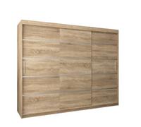 Arte Verona 01 Contemporary 3 Sliding Door Wardrobe 9 Shelves 2 Rails Oak Sonoma Effect (H)2000mm (W)2500mm (D)620mm