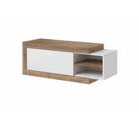 Arte Versatile Sintra 99 Coffee Table 120-153Cm - White Gloss & Oak Sandal: Adaptable Centrepiece For Modern Living Spaces