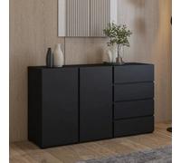 Arte Visby Sideboard Cabinet 138 Cm In Black - Bold Sideboard With Hidden Storage And Sl rawers
