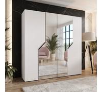 Arte White Blomvik Ii Hinged Wardrobe 200 Cm - Bright Mirrored Storage For Calm Everyday Dressing