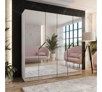Arte White Blomvik Iii Hinged Wardrobe 200 Cm - Bright Full-Mirror Storage For Calm, Organised Bedrooms