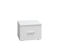 Arte White Gloss Double Bedside Cabinet W47Cm X H35Cm X D41Cm - Minimalist Pair For Modern Bedrooms