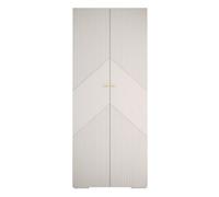 Arte White Manhattan Ii Elegant Hinged Door Wardrobe W1000mm H2370mm D470mm - 2 Doors, 10 Shelves