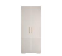 Arte White Manhattan Iii Sleek Hinged Door Wardrobe W1000mm H2370mm D470mm - 2 Doors, 10 Shelves
