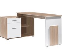Arte White Matt & Sonoma Oak Corner Desk W110Cm X H76Cm X D168Cm - Compact Workstation With Storage