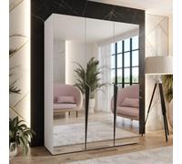Arte White Piano Iii Hinged Wardrobe 150Cm - Bright, Modern Storage With A Reflective Edge